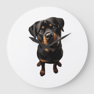 Rottweiler Hund Große Wanduhr