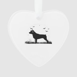 Rottweiler Hund � Halloween-Mond-Silhouette Oversi Ornament
