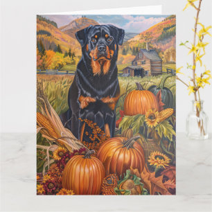 Rottweiler-Hund Herbsternte Erntedankfest Karte