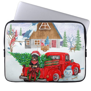 Rottweiler Hund in der Weihnachtslieferung LKW Sch Laptopschutzhülle