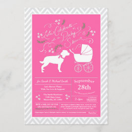 Rottweiler Hund Kinderdusche Rosa Mädchen Rottie Einladung