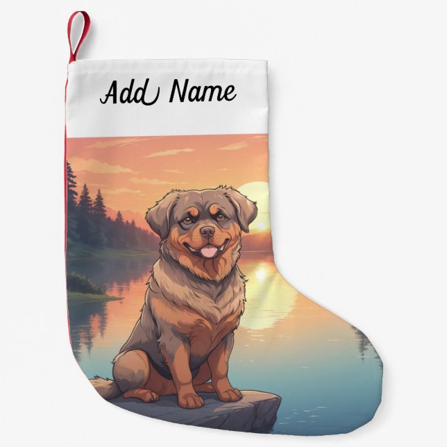 Rottweiler Hund Kleiner Weihnachtsstrumpf (Vorderseite)