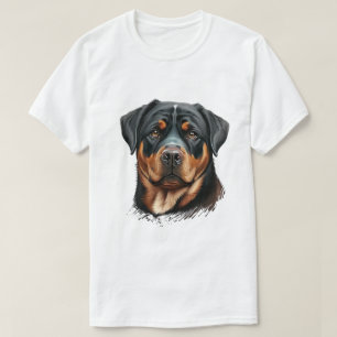 Rottweiler-Hund Kopf Digitale Kunstillustration T-Shirt