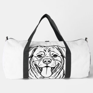 Rottweiler-Hund Line Art � minimalistischer Kunsts Duffle Bag