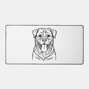 Rottweiler-Hund Line Art � minimalistischer Kunsts Schreibtischunterlage