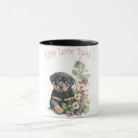 Rottweiler Hund Mama Floral