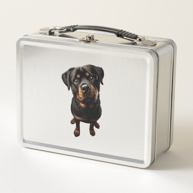 Rottweiler Hund Metall Brotdose (Vorderseite)