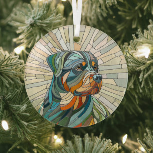 Rottweiler-Hund - Mosaikkunst Ornament Aus Glas