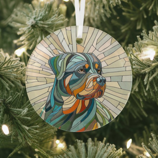 Rottweiler-Hund - Mosaikkunst Ornament Aus Glas (InSitu)