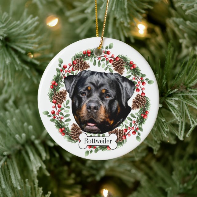 Rottweiler Hund Personalisierte Haustiere Ornament (Baum)