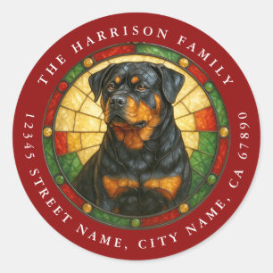 Rottweiler-Hund-Rundaufkleber Runder Aufkleber