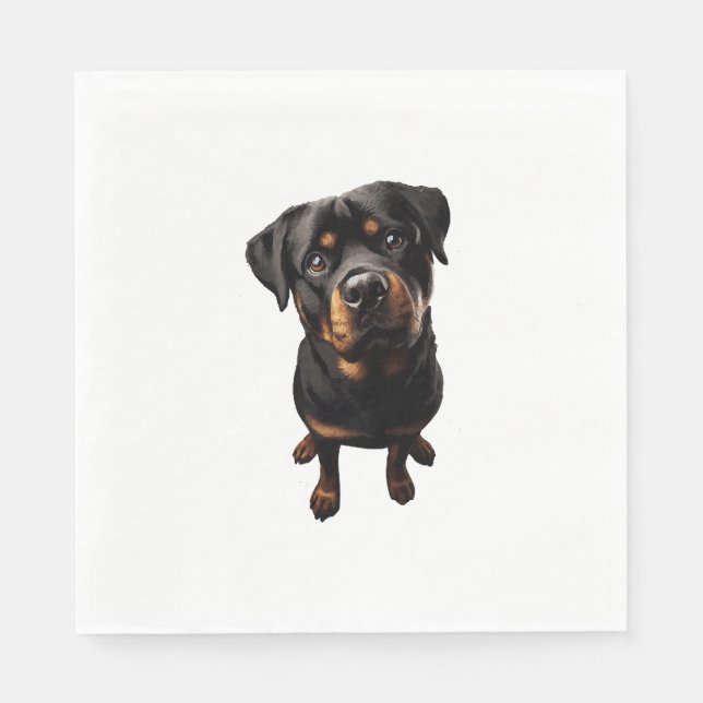 Rottweiler Hund Serviette (Vorderseite)