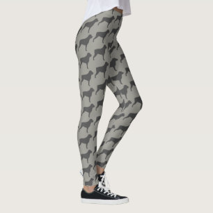 Rottweiler Hund Silhouetten Muster Grau Leggings