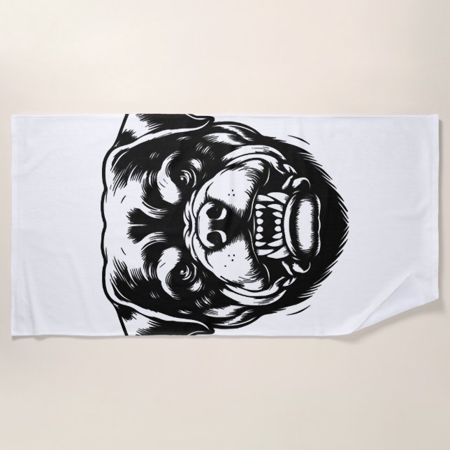 Rottweiler Hund  Strandtuch (Vorderseite)