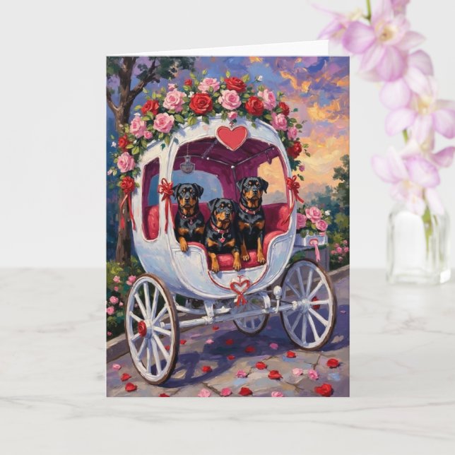 Rottweiler Hund Valentinstag Karte (Orchidee)