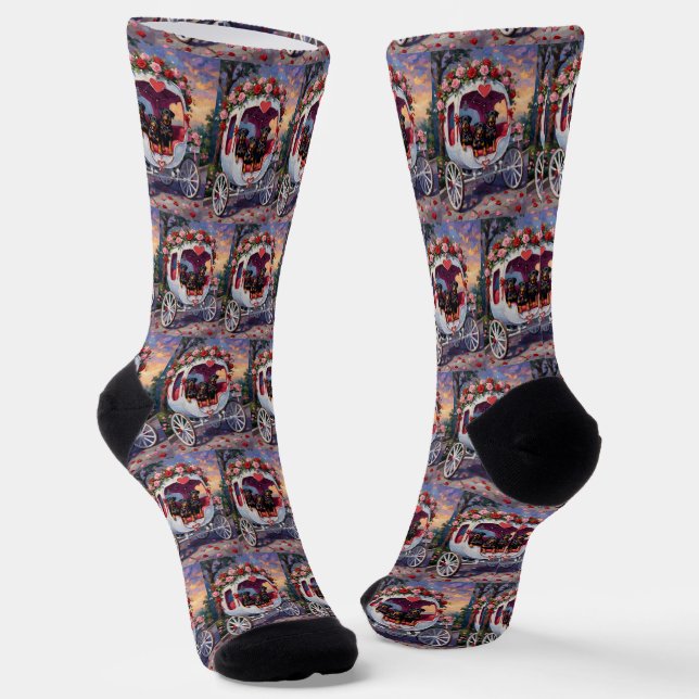 Rottweiler Hund Valentinstag Socken (Gewinkelt)