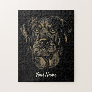 Rottweiler-Hund Vintage-Porträt Rottie-Design