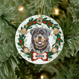 Rottweiler Hund Weihnachts-Keks Keramik Ornament