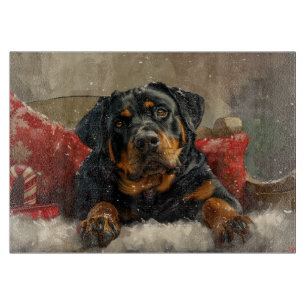 Rottweiler Hund Weihnachtsfestlich Schneidebrett