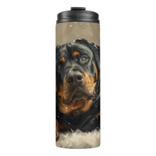 Rottweiler Hund Weihnachtsfestlich Thermosbecher