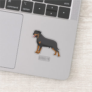 Rottweiler Hunde Cartoon Illustration Aufkleber