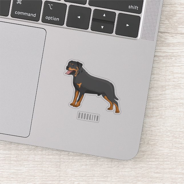Rottweiler Hunde Cartoon Illustration Aufkleber (Ausschnitt)