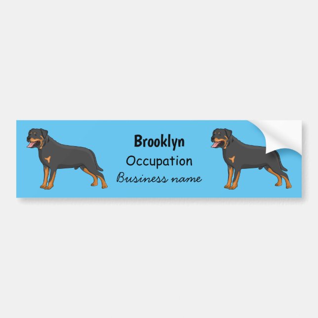 Rottweiler Hunde Cartoon Illustration Autoaufkleber (Vorne)