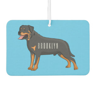 Rottweiler Hunde Cartoon Illustration Autolufterfrischer