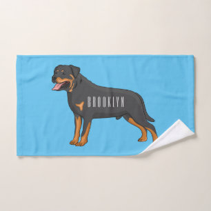 Rottweiler Hunde Cartoon Illustration Badhandtuch Set