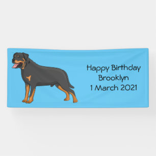 Rottweiler Hunde Cartoon Illustration Banner