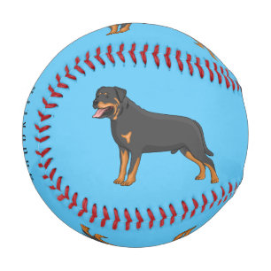 Rottweiler Hunde Cartoon Illustration Baseball