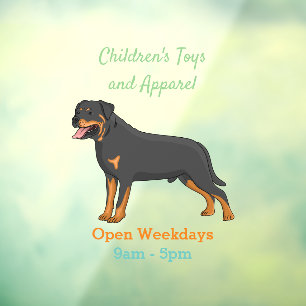 Rottweiler Hunde Cartoon Illustration Fensteraufkleber