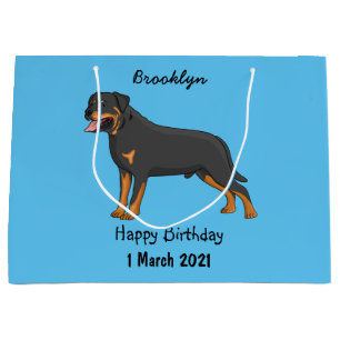 Rottweiler Hunde Cartoon Illustration Große Geschenktüte