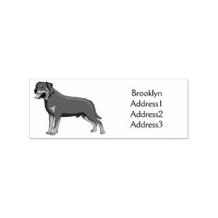 Rottweiler Hunde Cartoon Illustration Gummistempel