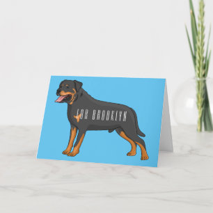 Rottweiler Hunde Cartoon Illustration Karte