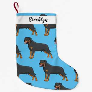 Rottweiler Hunde Cartoon Illustration Kleiner Weihnachtsstrumpf