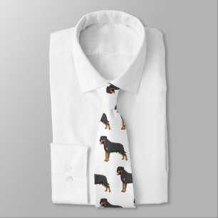 Rottweiler Hunde Cartoon Illustration Krawatte