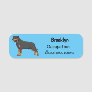 Rottweiler Hunde Cartoon Illustration Namensschild