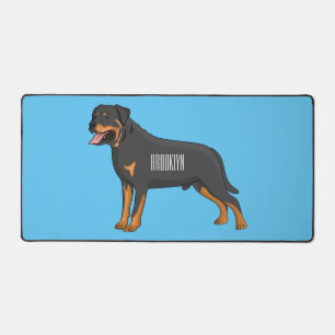 Rottweiler Hunde Cartoon Illustration Schreibtischunterlage