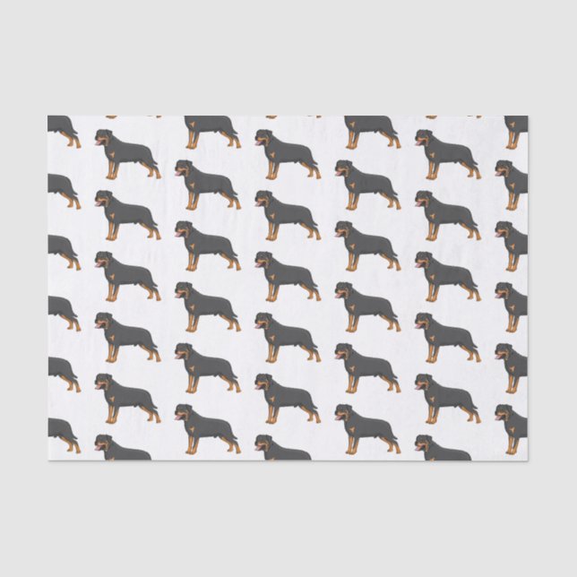Rottweiler Hunde Cartoon Illustration Seidenpapier (Vorderseite)