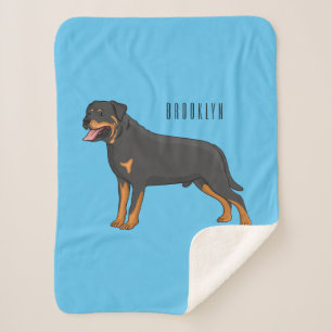 Rottweiler Hunde Cartoon Illustration Sherpadecke