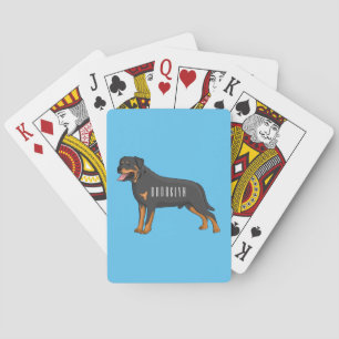 Rottweiler Hunde Cartoon Illustration Spielkarten