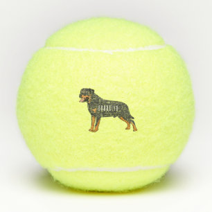 Rottweiler Hunde Cartoon Illustration Tennisbälle
