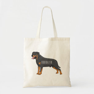 Rottweiler Hunde Cartoon Illustration Tragetasche