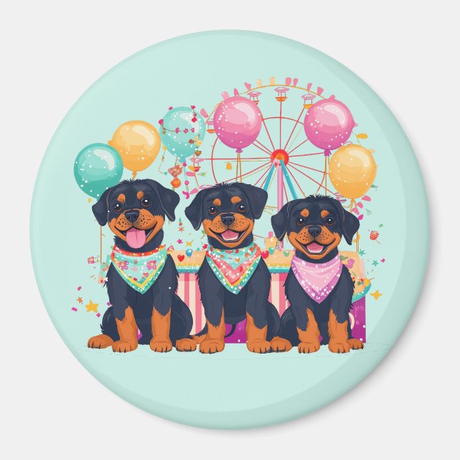 Rottweiler Hunde im Karneval Magnet (Vorne)