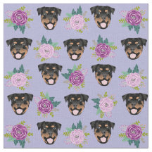Rottweiler Hunde lila Blumenbeete