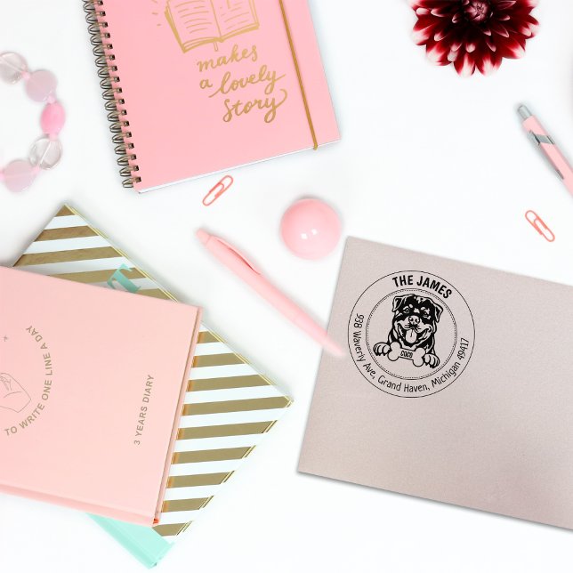 Rottweiler Hunde-Rücksendeadresse Gummistempel (Von Creator hochgeladen)