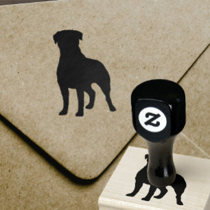 Rottweiler Hunde Silhouette Gummistempel