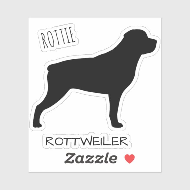 Rottweiler Hunde Silhouette Profil Vinyl Sticker (Blatt)