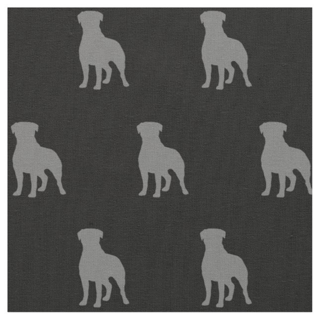 Rottweiler Hunde Silhouetten Gemustert Stoff (Nahaufnahme)
